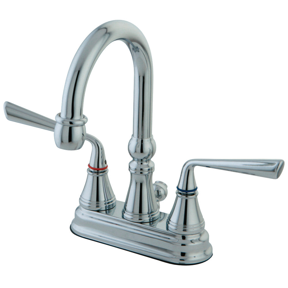 Kingston Brass KS2611ZL 4 in. Centerset Bathroom Faucet, Polished Chrome - BNGBath