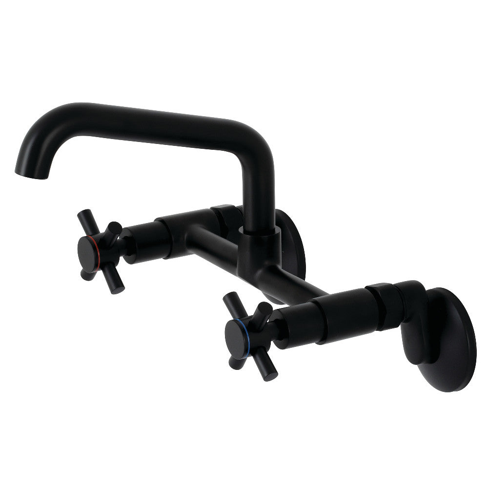 Kingston Brass KS423MB Concord Two-Handle Wall-Mount Kitchen Faucet, Matte Black - BNGBath