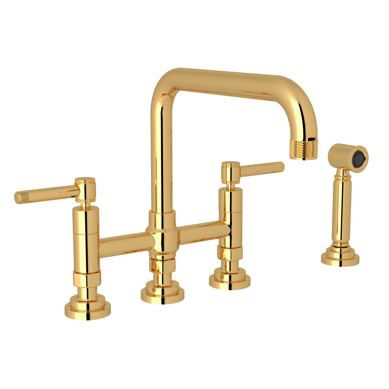 ROHL Campo Deck Mount U-Spout 3 Leg Bridge Faucet with Sidespray - BNGBath