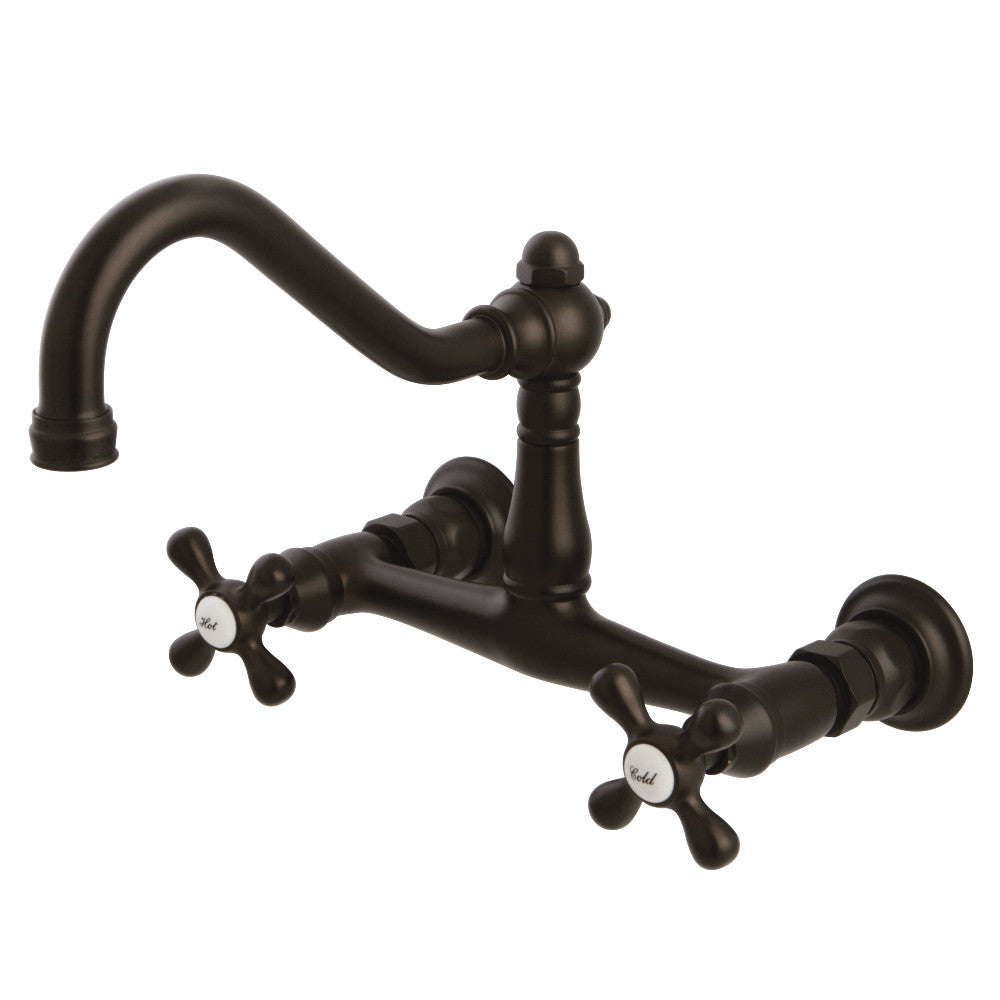 Kingston Brass KS3245AX Wall Mount Bathroom Faucet, Oil Rubbed Bronze - BNGBath