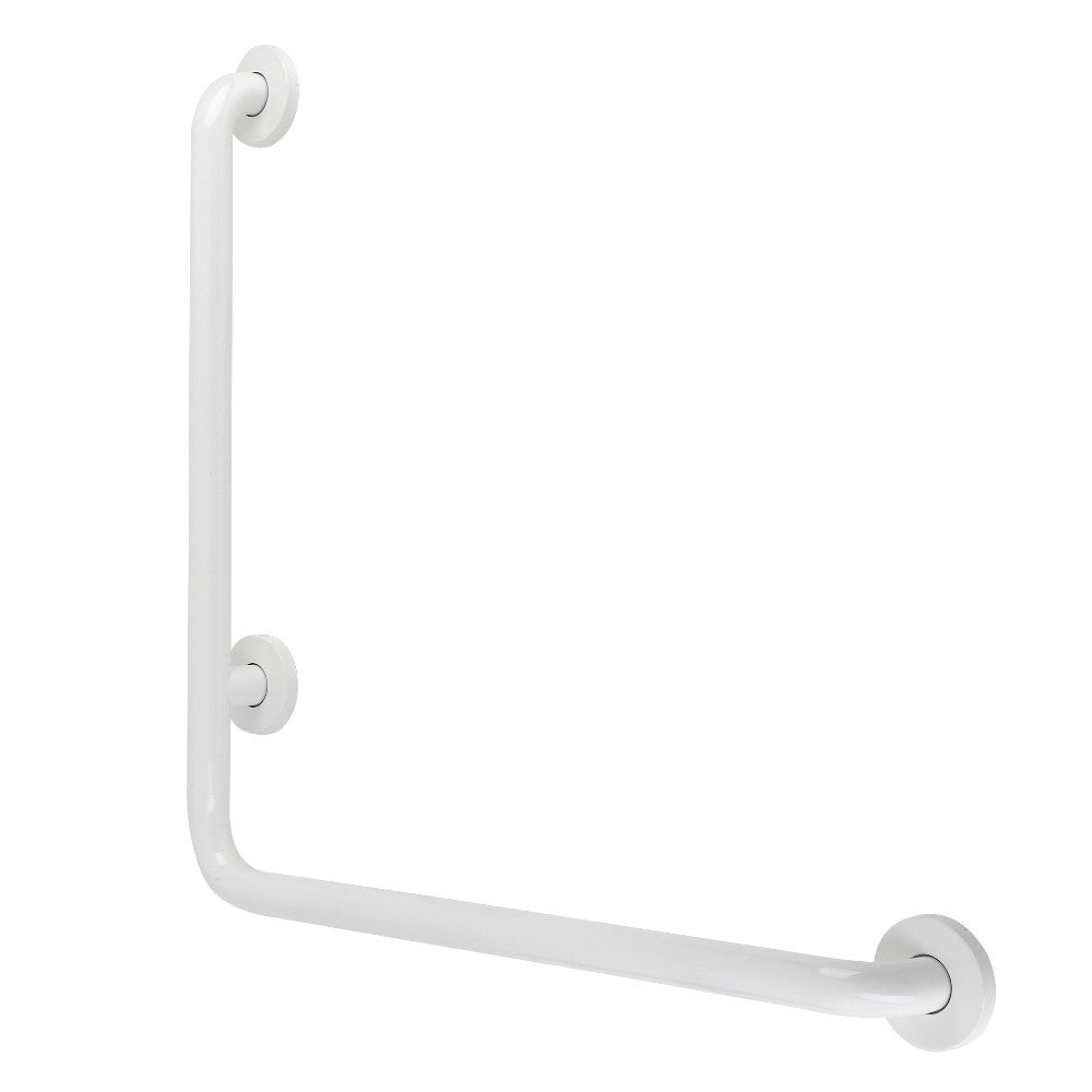 Kingston Brass GBL1424CSRW 24"x 24" L-Shaped Grab Bar - Right Hand, White - BNGBath