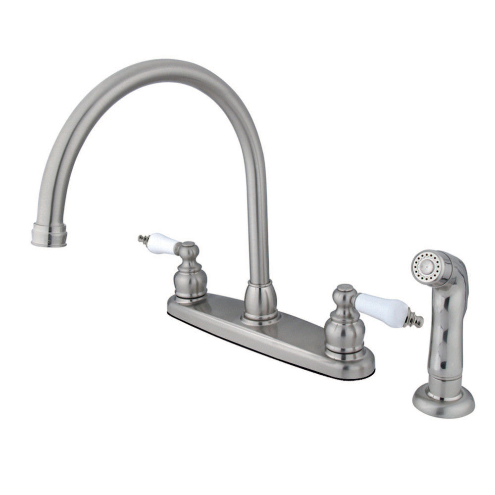 Kingston Brass KB728SP Vintage Centerset Kitchen Faucet, Brushed Nickel - BNGBath