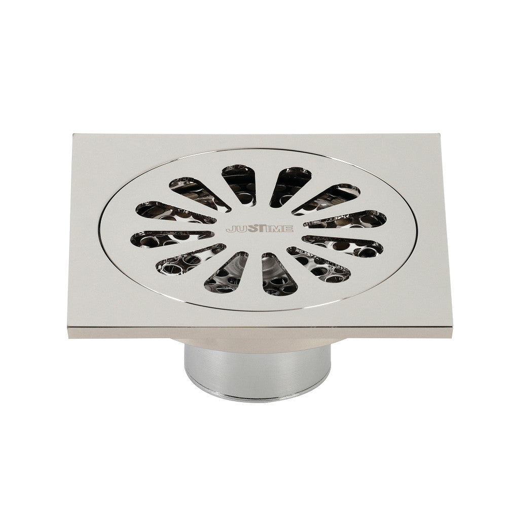 Kingston Brass BSF4161PN Watercourse Sunburst 4" Square Grid Shower Drain, Polished Nickel - BNGBath