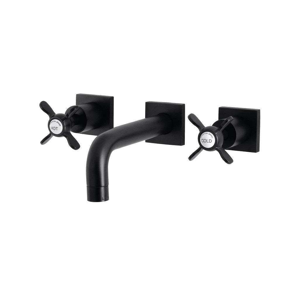 Kingston Brass KS6120BEX Essex Two-Handle Wall Mount Bathroom Faucet, Matte Black - BNGBath