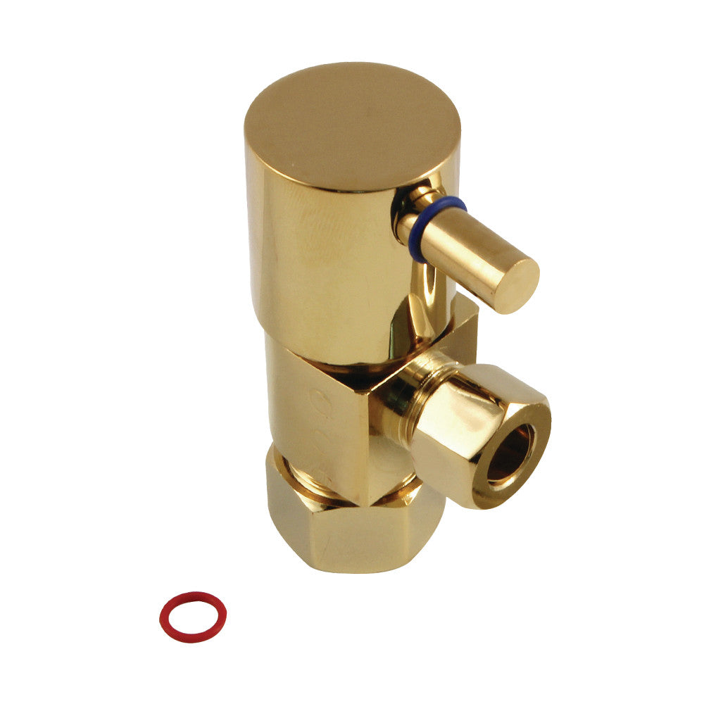 Kingston Brass CD53302DL Concord 5/8"O.D x 3/8" O.D Anti-Seize Deluxe Quarter Turn Ceramic Hardisc Cartridge Angle Stop, Polished Brass - BNGBath