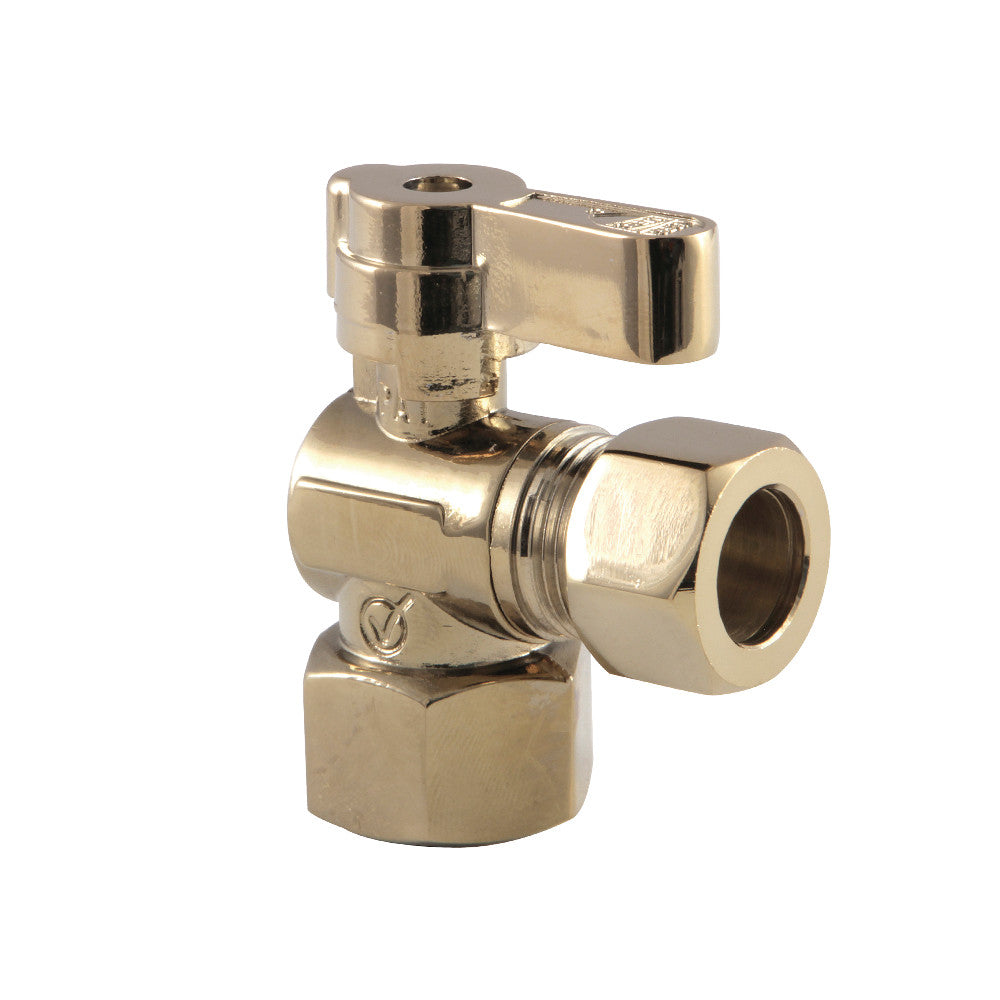 Kingston Brass KF4440PB 1/2" FIP X 1/2" OD Comp Angle Stop Valve, Polished Brass - BNGBath