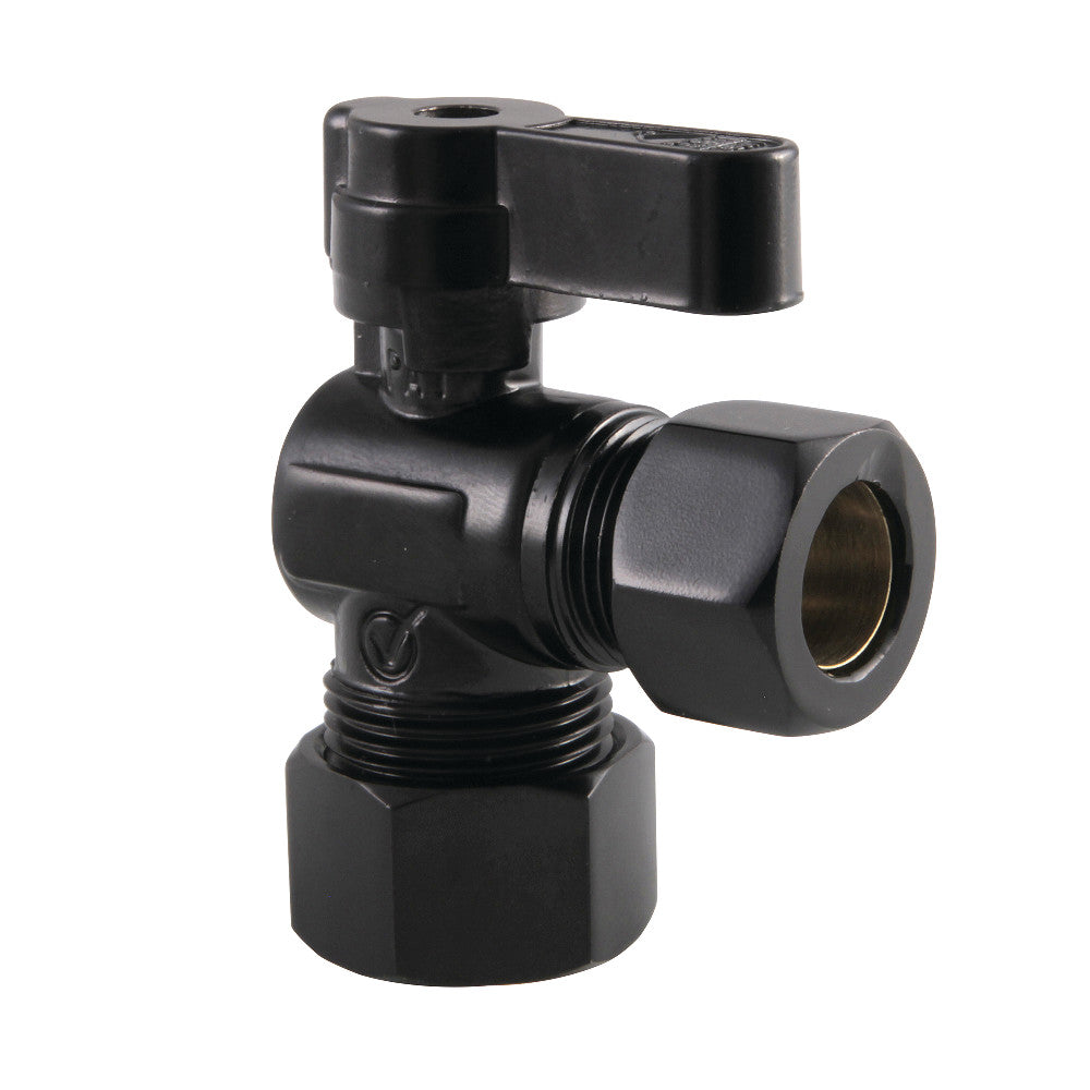 Kingston Brass KF5440MB 5/8" OD Comp X 1/2" OD Comp Angle Stop Valve, Matte Black - BNGBath