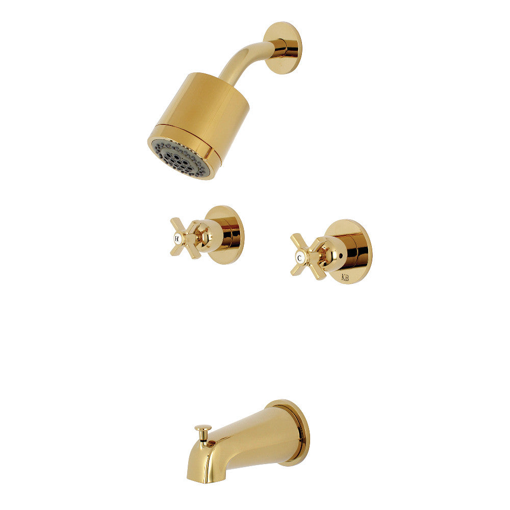 Kingston Brass KBX8142ZX Millennium Two-Handle Tub and Shower Faucet, Polished Brass - BNGBath