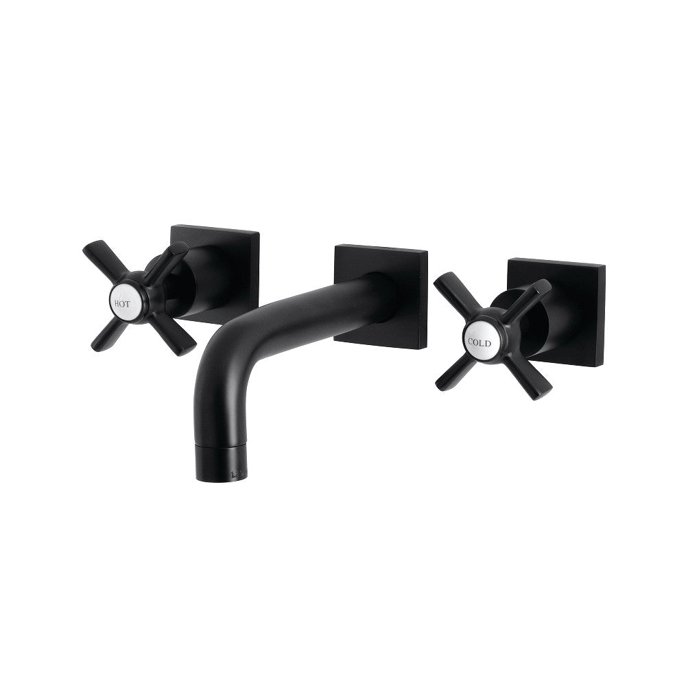 Kingston Brass KS6120ZX Millennium Two-Handle Wall Mount Bathroom Faucet, Matte Black - BNGBath