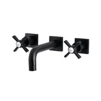 Thumbnail for Kingston Brass KS6120ZX Millennium Two-Handle Wall Mount Bathroom Faucet, Matte Black - BNGBath