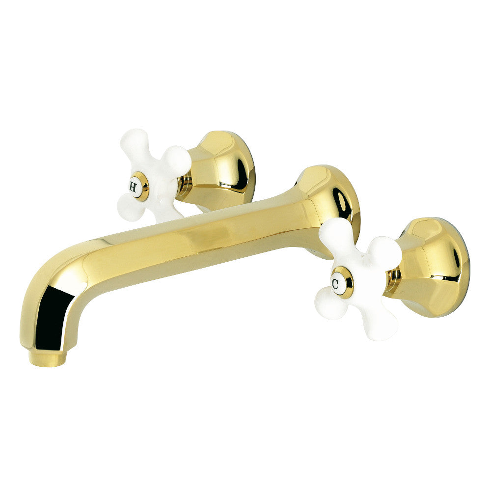 Kingston Brass KS4022PX Metropolitan 2-Handle Wall Mount Tub Faucet, Polished Brass - BNGBath