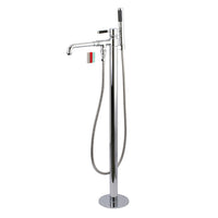 Thumbnail for Kingston Brass KS7031DKL Kaiser Freestanding Tub Faucet with Hand Shower, Polished Chrome - BNGBath