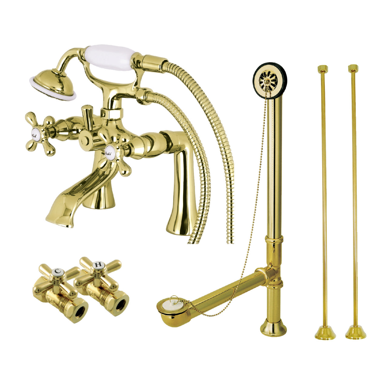 Kingston Brass CCK268ORB Vintage Deck Mount Clawfoot Tub Faucet Package, - BNGBath