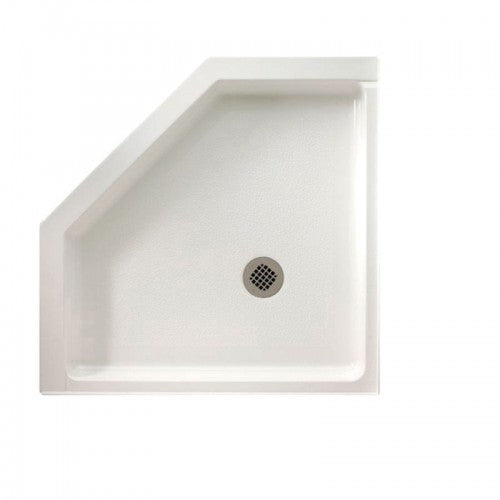 Swan Solid Surface 38-In X 38-In Neo-Angle Shower Base With Center Drain - BNGBath