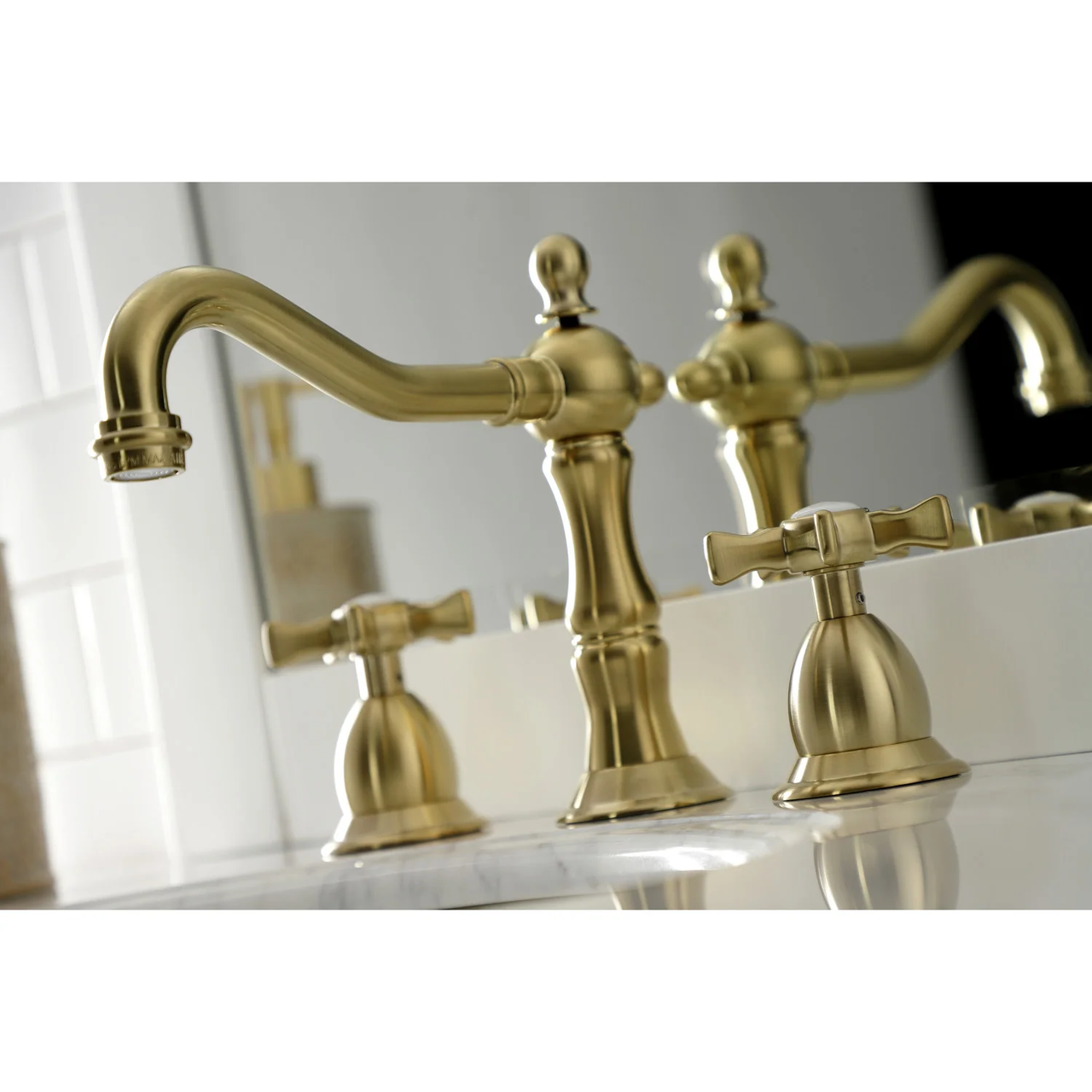 Kingston Brass KS1977NX Hamilton Widespread Bathroom Faucet with Brass Pop-Up - BNGBath