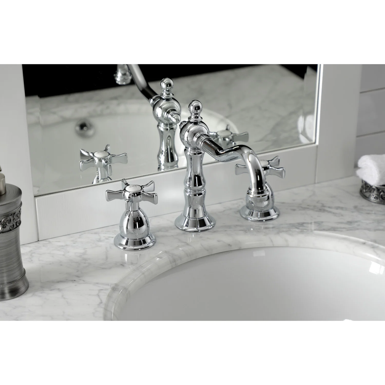 Kingston Brass KS1977NX Hamilton Widespread Bathroom Faucet with Brass Pop-Up - BNGBath