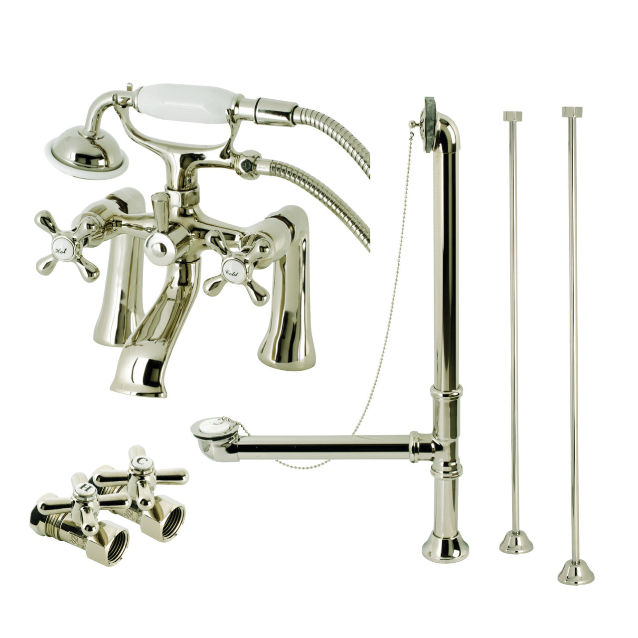 Kingston Brass CCK268ORB Vintage Deck Mount Clawfoot Tub Faucet Package, - BNGBath