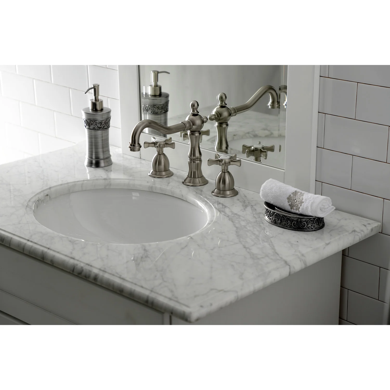 Kingston Brass KS1977NX Hamilton Widespread Bathroom Faucet with Brass Pop-Up - BNGBath