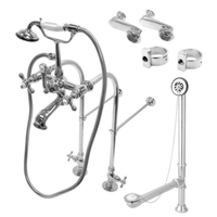 Thumbnail for Kingston Brass CCK5101AX Vintage Freestanding Clawfoot Tub Faucet Package with Supply Line - BNGBath