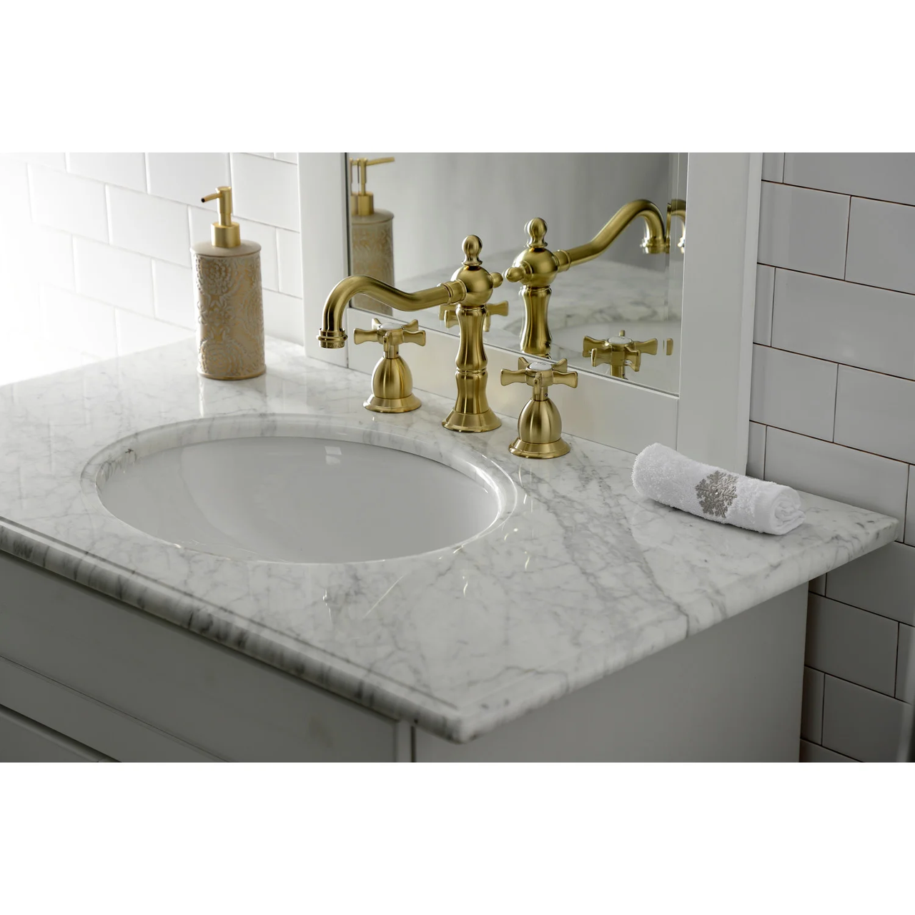 Kingston Brass KS1977NX Hamilton Widespread Bathroom Faucet with Brass Pop-Up - BNGBath