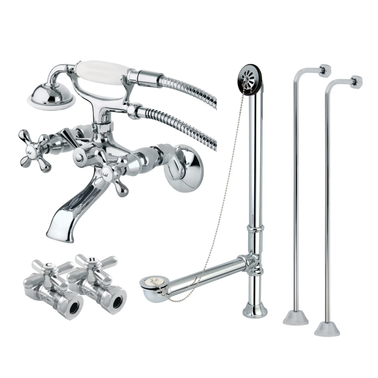 Kingston Brass CCK265SB Vintage Wall Mount Clawfoot Faucet Package, - BNGBath