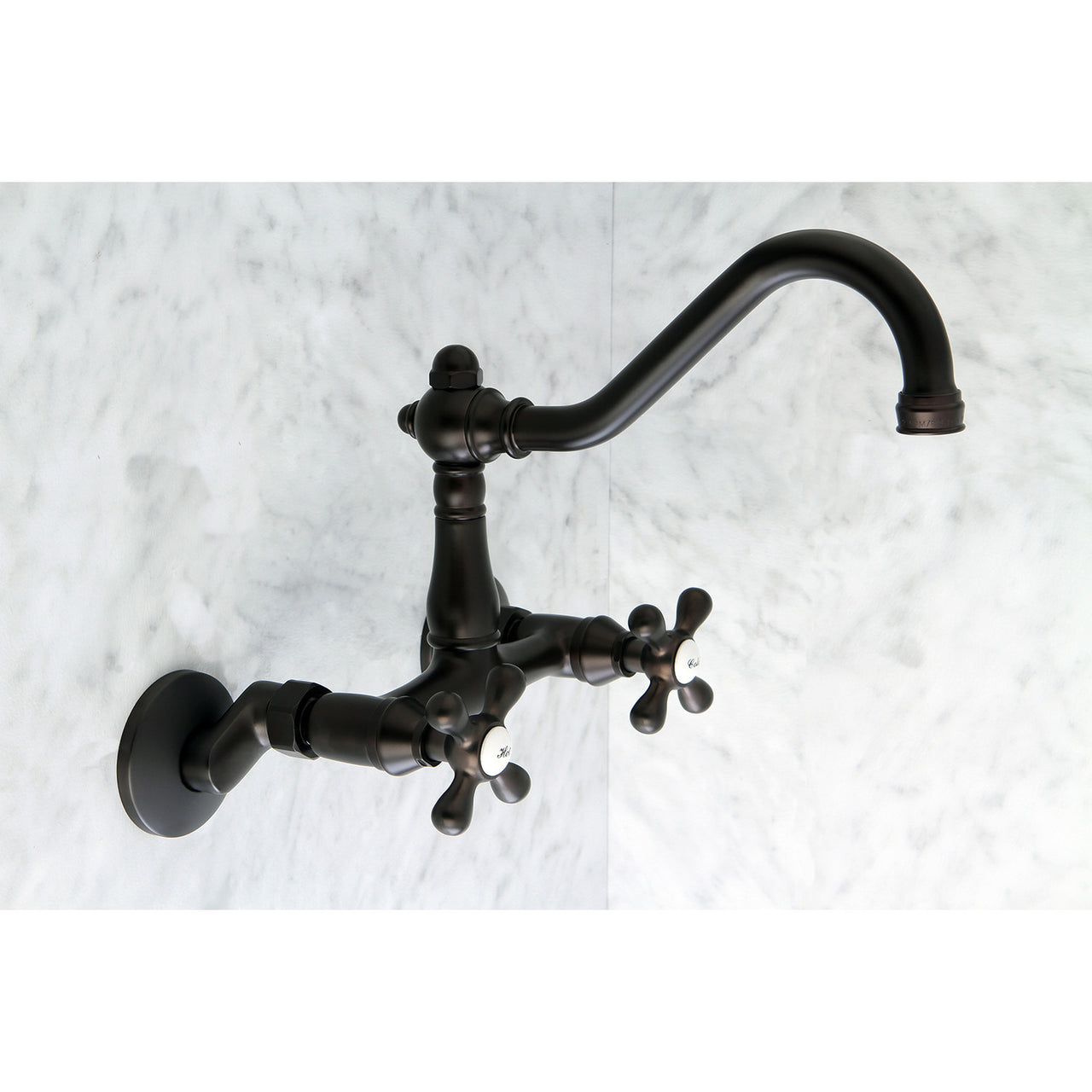 Kingston Brass KS3220AX Vintage 6" Adjustable Center Wall Mount Kitchen Faucet Open Box - BNGBath