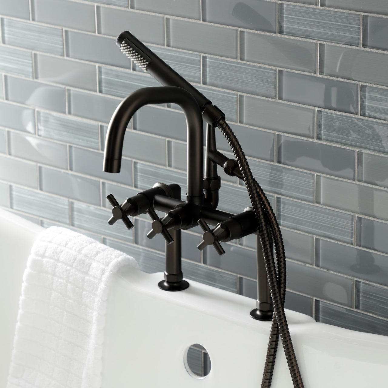 Aqua Vintage AE8401DX Concord Deck Mount Clawfoot Tub Faucet, - BNGBath