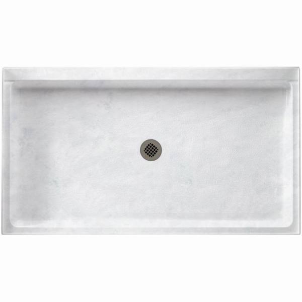 32" x 60" Swanstone Solid Surface Single Threshold Shower Base - BNGBath