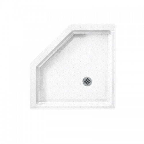 Swan Solid Surface 38-In X 38-In Neo-Angle Shower Base With Center Drain - BNGBath