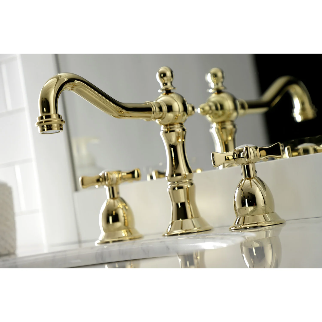 Kingston Brass KS1977NX Hamilton Widespread Bathroom Faucet with Brass Pop-Up - BNGBath