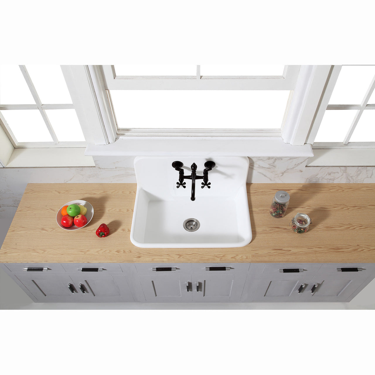 Kingston Brass KS3220AX Vintage 6" Adjustable Center Wall Mount Kitchen Faucet Open Box - BNGBath