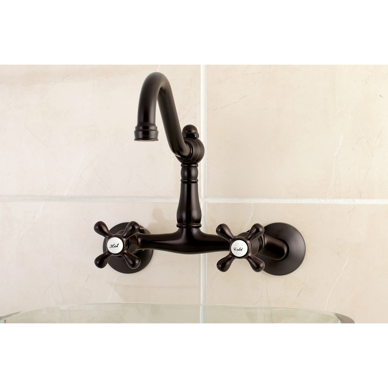 Kingston Brass KS3220AX Vintage 6" Adjustable Center Wall Mount Kitchen Faucet Open Box - BNGBath