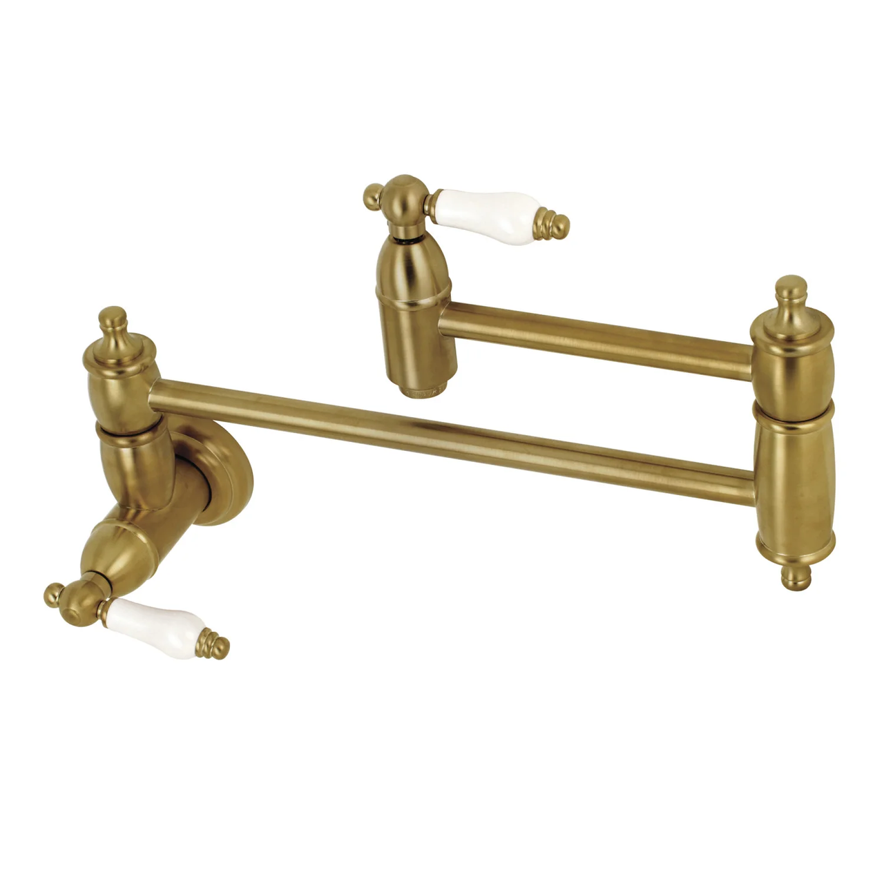 Kingston Brass KS3106PL Restoration Wall Mount Pot Filler Kitchen Faucet - Open Box - BNGBath