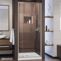 Thumbnail for DreamLine Flex 36 in. D x 36 in. W x 74 3/4 in. H Semi-Frameless Pivot Shower Door and SlimLine Shower Base Kit - BNGBath