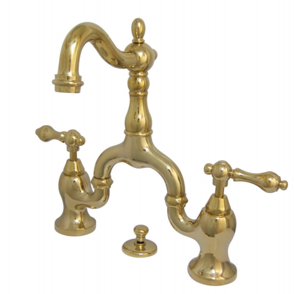 Kingston Brass KS7972AL English Country Bathroom Bridge Faucet, Polished Brass - BNGBath