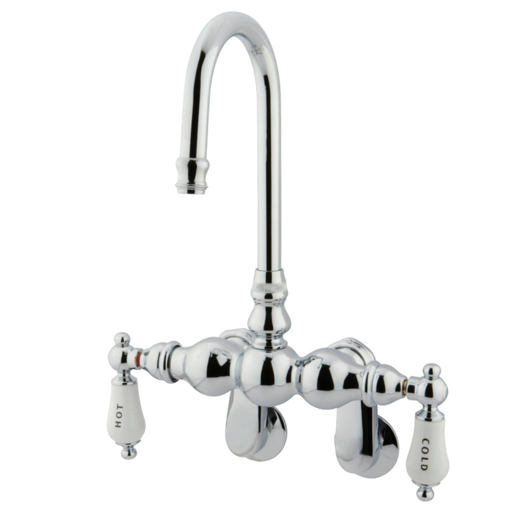 Kingston Brass CC86T1 Vintage Adjustable Center Wall Mount Tub Faucet, Polished Chrome - BNGBath