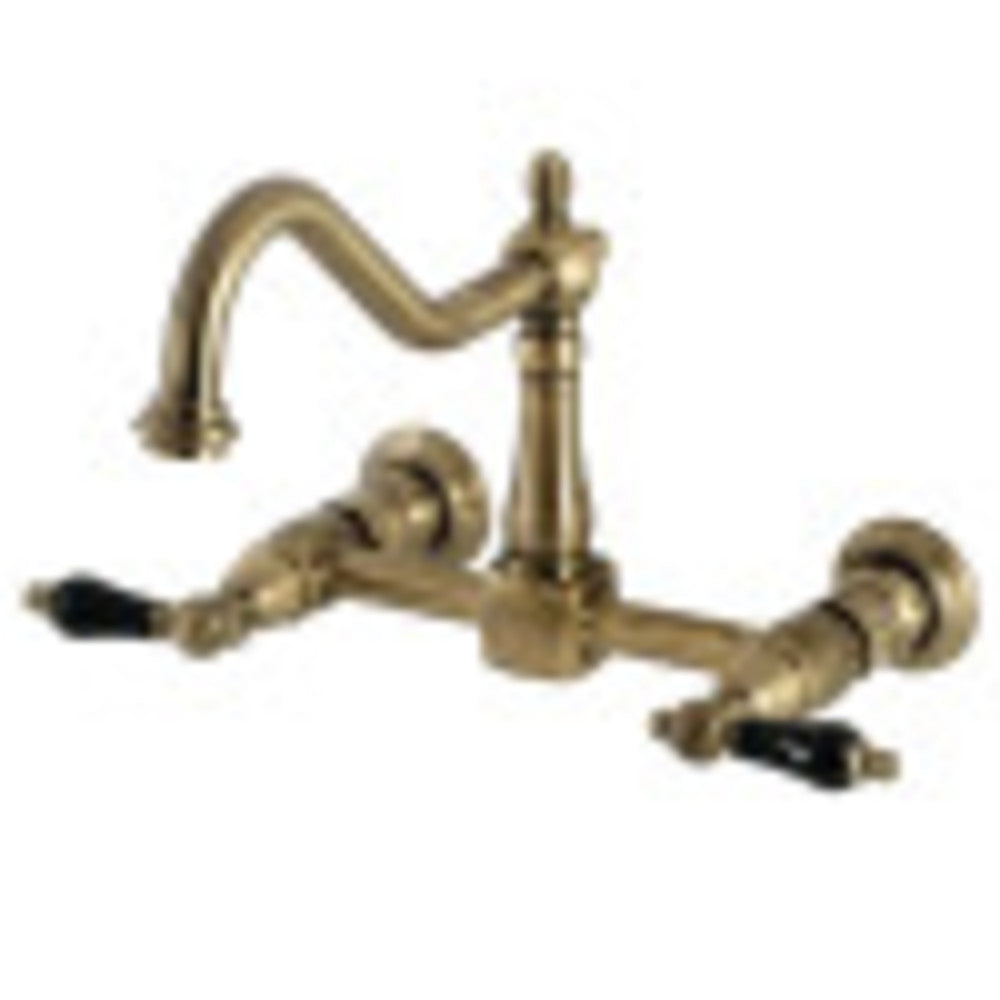 Kingston Brass KS1243PKL Duchess Two-Handle Wall Mount Bridge Kitchen Faucet, Antique Brass - BNGBath