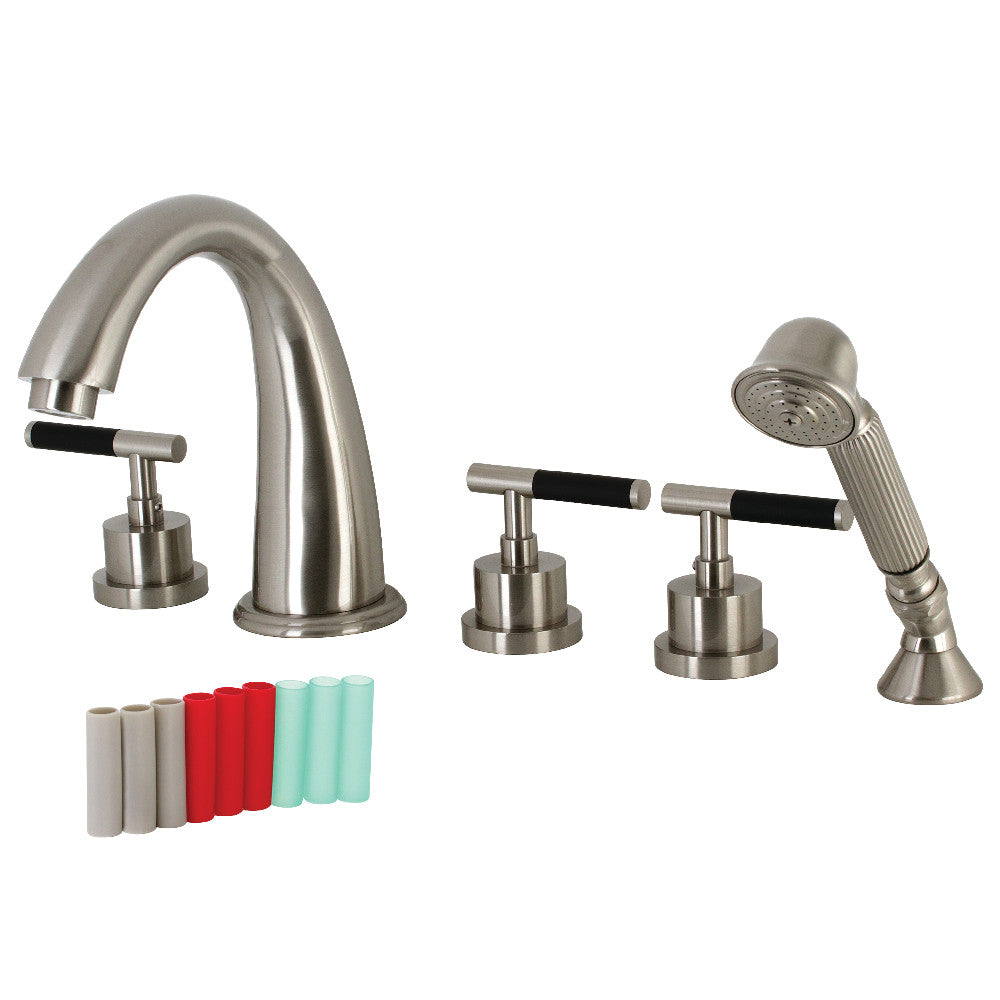 Kingston Brass KS23685CKL Kaiser Roman Tub Faucet with Hand Shower, Brushed Nickel - BNGBath