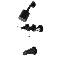 Thumbnail for Kingston Brass KBX8130DPL Paris Three-Handle Tub and Shower Faucet, Matte Black - BNGBath