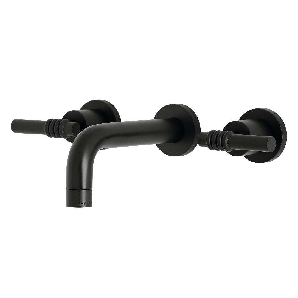 Kingston Brass KS8120ML Milano 2-Handle 8 in. Wall Mount Bathroom Faucet, Matte Black - BNGBath