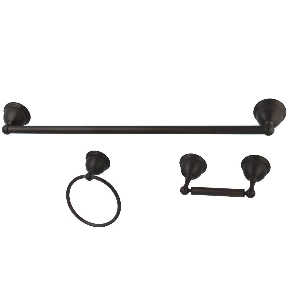 Kingston Brass BAK396248ORB Restoration 3-Piece Bathroom Hardware, Oil Rubbed Bronze - BNGBath