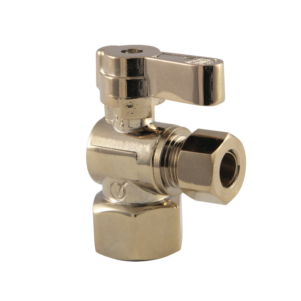 Kingston Brass KF4310PB 1/2" FIP x 3/8" OD Comp Angle Stop Valve, Polished Brass - BNGBath