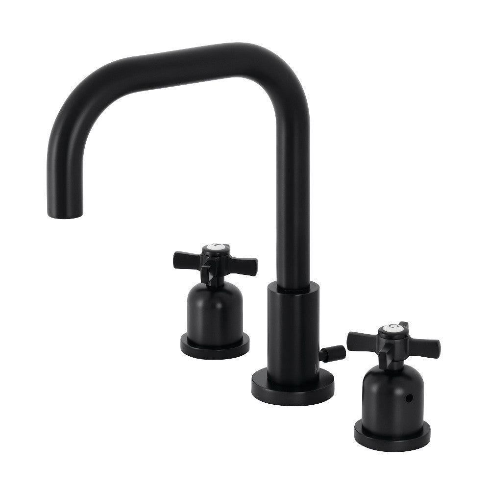 Kingston Brass FSC8930ZX Millennium Widespread Bathroom Faucet with Brass Pop-Up, Matte Black - BNGBath