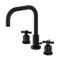 Thumbnail for Kingston Brass FSC8930ZX Millennium Widespread Bathroom Faucet with Brass Pop-Up, Matte Black - BNGBath