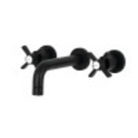 Thumbnail for Kingston Brass KS8120ZX Millennium 2-Handle Wall Mount Bathroom Faucet, Matte Black - BNGBath