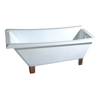 Thumbnail for Aqua Eden VTRF673018A6 67-Inch Acrylic Single Slipper Clawfoot Tub (No Faucet Drillings), White/Naples Bronze - BNGBath