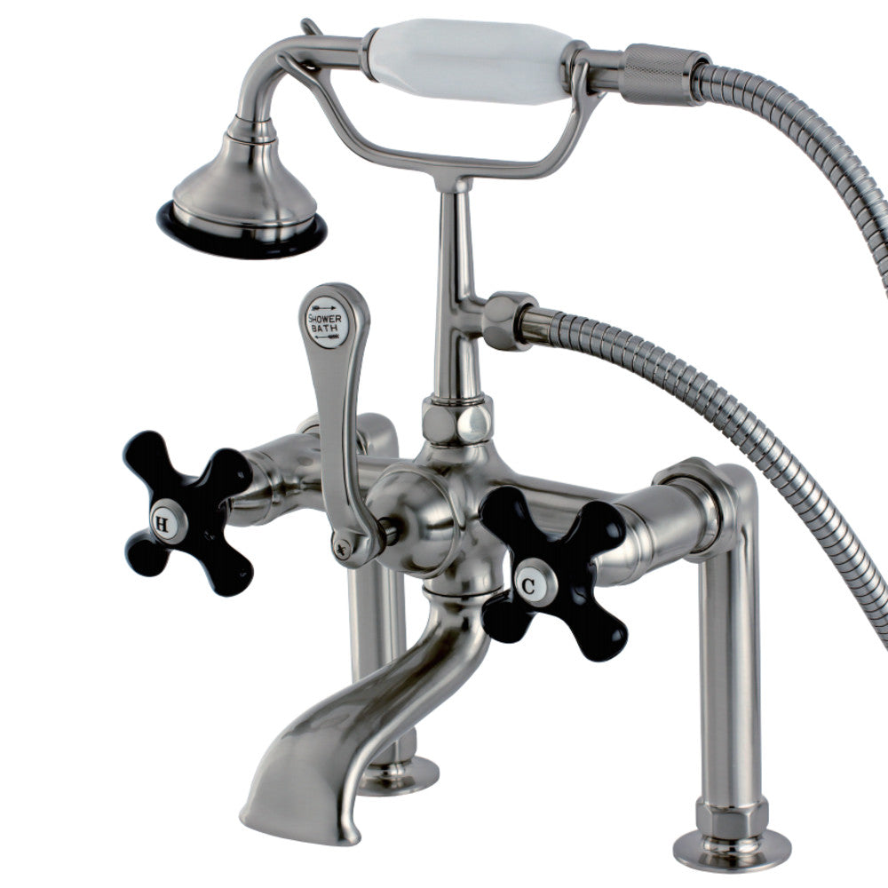 Aqua Vintage AE103T8PKX Duchess Deck Mount Clawfoot Tub Faucet, Brushed Nickel - BNGBath