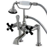 Thumbnail for Aqua Vintage AE103T8PKX Duchess Deck Mount Clawfoot Tub Faucet, Brushed Nickel - BNGBath