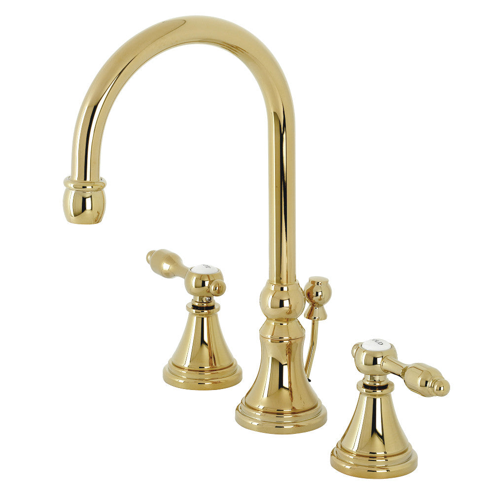 Kingston Brass KS2982TAL Tudor Widespread Bathroom Faucet with Brass Pop-Up, Polished Brass - BNGBath