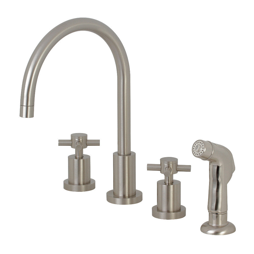 Kingston Brass KS8728DX Widespread Kitchen Faucet, Brushed Nickel - BNGBath